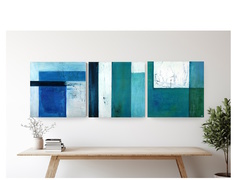 Kunstwerk abstrakt grün, blau 943,941,946