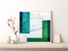 Kunstwerk abstrakt grün, weiß  945