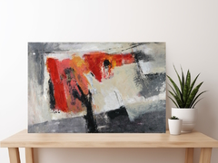 Kunstwerk abstrakt rot, schwarz, weiß  956