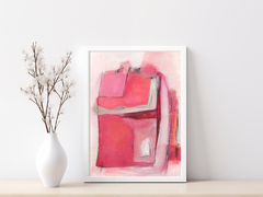 Kunstwerk abstrakt, pink, weiß  2261